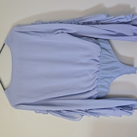 NWT Skylar Rose Light Blue Ruffled Bodysuit Size Large - Picture 5 of 8
